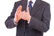 Businessman clapping his hands.