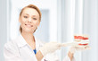 doctor with toothbrush and jaws