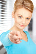 businesswoman pointing her finger