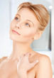 face and hands of beautiful woman
