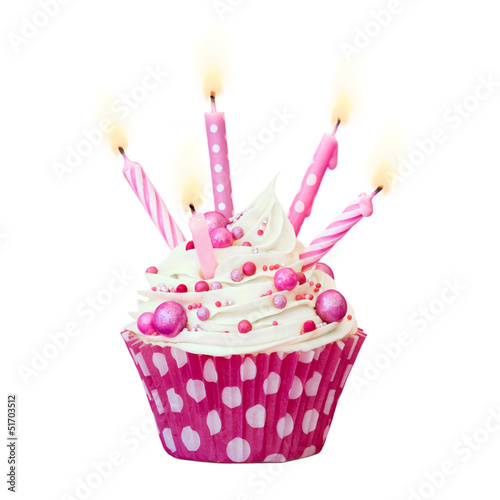 Photo: Pink birthday cupcake Pink birthday cupcake