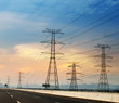 high voltage post.High-voltage tower sky background.