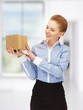 businesswoman with parcel