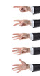 businessman counting hands on white background