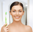 woman with toothbrush