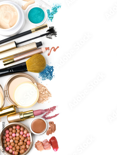 Photo: makeup brush and cosmetics, makeup brush and cosmetics,