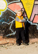 Mischievous little boy puckering his lips