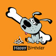 Happy Birthday smile dog with a mustache