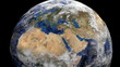 Egyptian flag on pole on earth globe animation