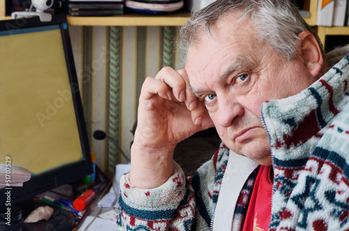 Photo: Portrait of sad elderly man Portrait of sad elderly man