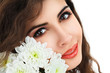 Young woman with flowers