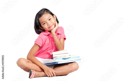 Photo: Girl And Books Girl And Books