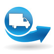 livraison sur bouton web bleu