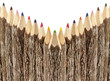 crayons de couleur, bois naturel