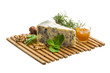 Dor blue cheese with herbs, nuts and honey