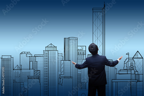 Photo: businessman Looking the city businessman Looking the city