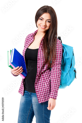 Photo: Girl with backpack Girl with backpack
