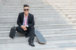 Manager with skateboard