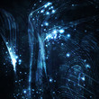 Abstract background, shiny space, futuristic wave illustration