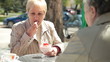 Video: Senior Female Friends At Sidewalk Cafe Senior Female Friends At Sidewalk Cafe