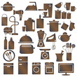 Various household appliances and kitchen utensils