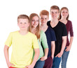 Gruppe Teenager hintereinander
