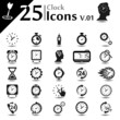 Clock icons set, basic series