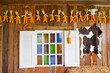 Photo: Dried corn hung on the wall. Dried corn hung on the wall.
