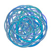 abstract round glossy torus shape in mixed blue purple on white