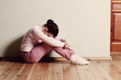 sad girl on floor