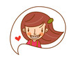 Vector: A girl in the speech bubble A girl in the speech bubble