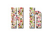 lot of people portraits - letter H large size