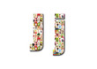 lot of people portraits - letter J large size