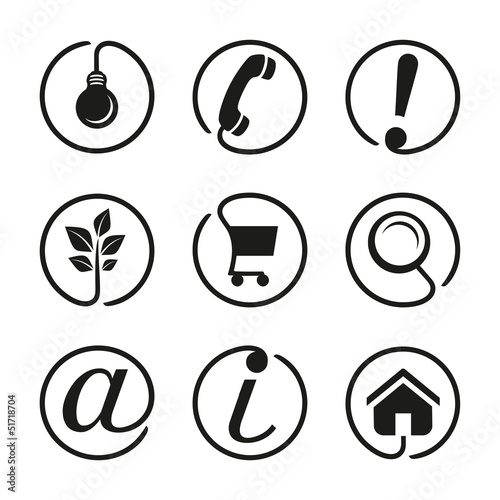 Vector: Web icons collection - black-white Web icons collection - black-white