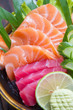 Raw seafood sashimi set
