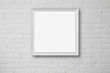 Illustration: Blank picture frame at the wall with clipping path Blank picture frame at the wall with clipping path