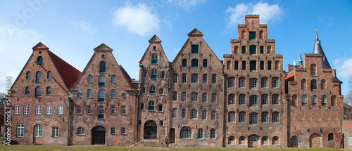 Photo: Famous salt warehouses in Lubeck, Germany. Famous salt warehouses in Lubeck, Germany.