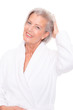 Senior woman with bathrobe
