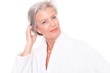 Senior woman with bathrobe