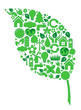 Vector: Leaf made from ecology icons Leaf made from ecology icons