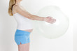 Foto: detail of pregnant woman doing exercises detail of pregnant woman doing exercises
