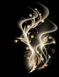 Vector: Smoke and golden ornament Smoke and golden ornament