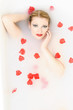 Bath with rose petals
