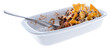 Nachos with Chili con Carne on white