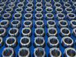 Photo: Steel machined parts in a row ready for quality control Steel machined parts in a row ready for quality control