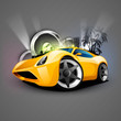 Vektor: Abstract Musical Car with speakers. Abstract Musical Car with speakers.