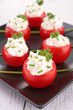 Foto: appetizer, stuffed tomato with cheese appetizer, stuffed tomato with cheese