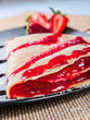 Photo: strawberry crepes close-up strawberry crepes close-up