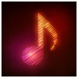Abstract musical note, music concept.