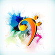 Abstract musical note, music concept.